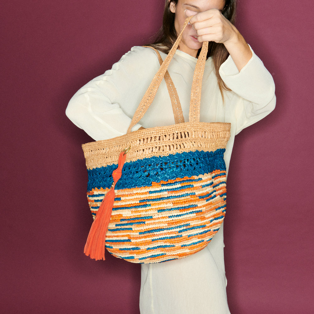 Panier Stella L Raphia  Multico