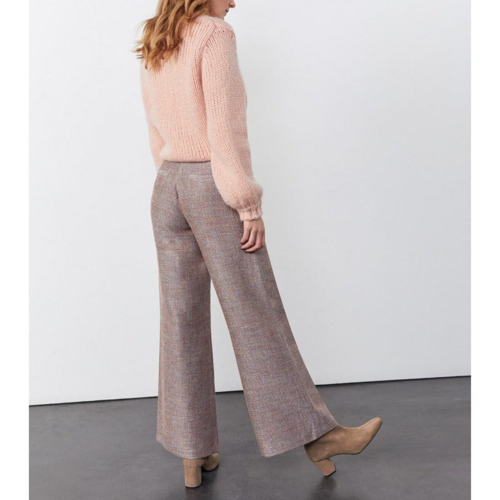 Pamelo Fancy Basic Trousers - Pink Tweedy - Women's