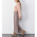 Pamelo Fancy Basic Trousers - Pink Tweedy - Women's