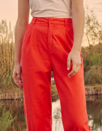 Pantalón chino cropped de cintura alta Amber - Flame - Mujer