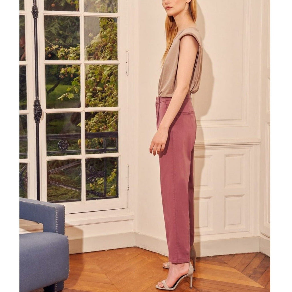 Pantalón Chino Highwaist Cropped Ambre - Purple Grey - Mujer