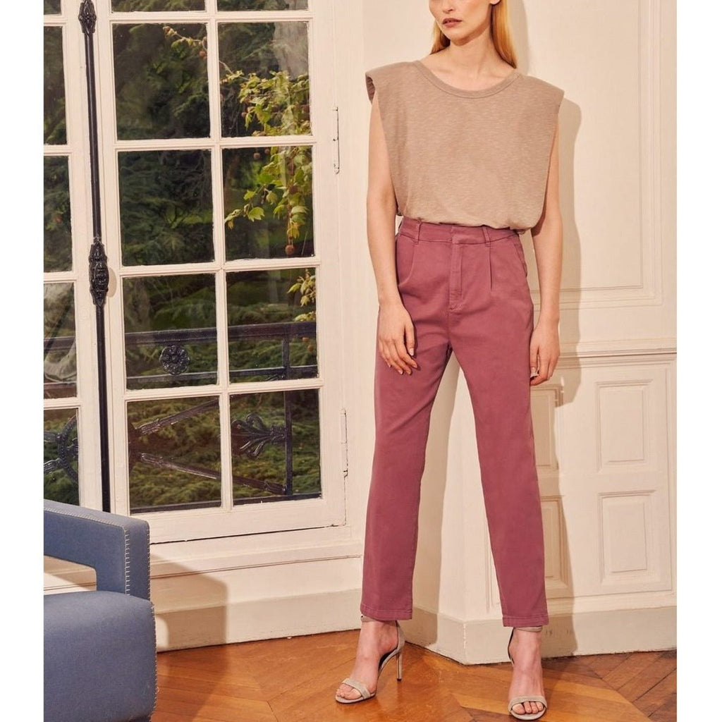 Pantalón Chino Highwaist Cropped Ambre - Purple Grey - Mujer
