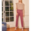 Pantalón Chino Highwaist Cropped Ambre - Purple Grey - Mujer