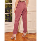 Pantalón Chino Highwaist Cropped Ambre - Purple Grey - Mujer