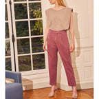 Pantalón Chino Highwaist Cropped Ambre - Purple Grey - Mujer