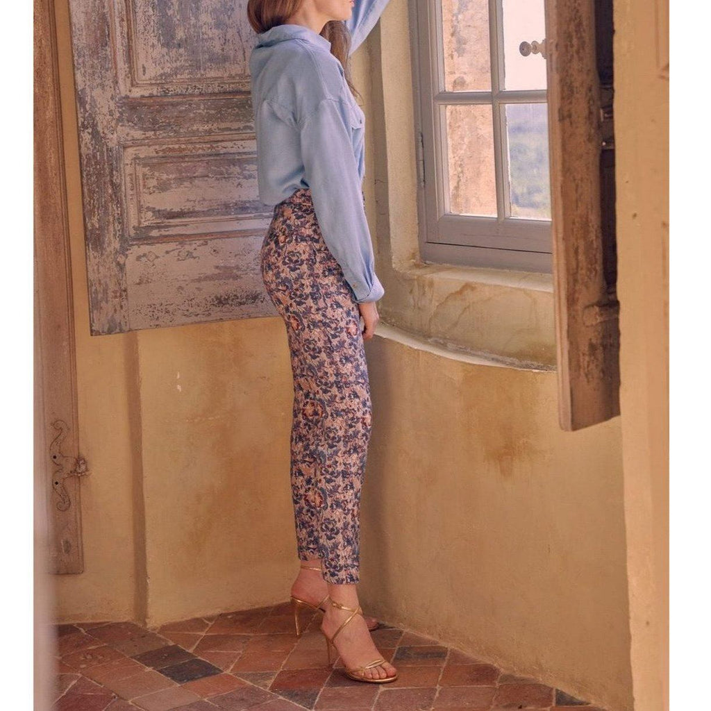 Pantalón Chino Sandy Highwaist Cropped Fancy - Vintage Garden - Mujer