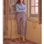 Pantalón Chino Sandy Highwaist Cropped Fancy - Vintage Garden - Mujer