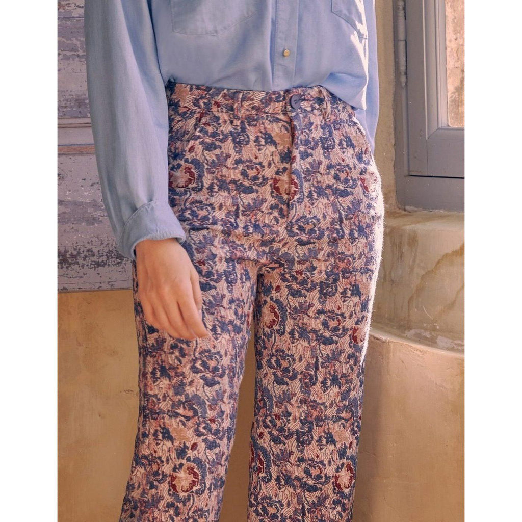 Pantalón Chino Sandy Highwaist Cropped Fancy - Vintage Garden - Mujer