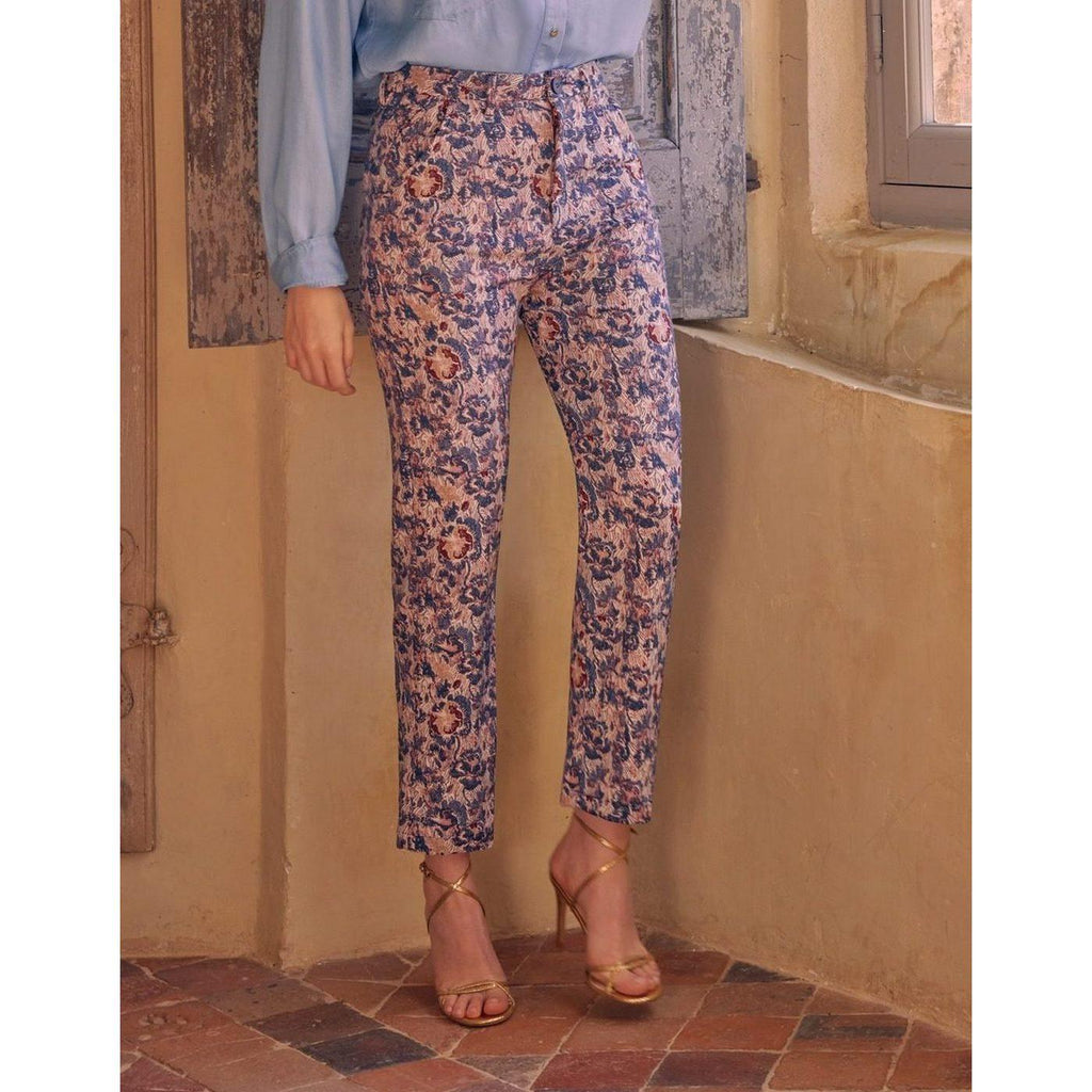 Pantalón Chino Sandy Highwaist Cropped Fancy - Vintage Garden - Mujer
