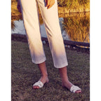 Cropped Highwaist Chino Trousers Sandy Highwaist - White - Women