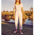Cropped Highwaist Chino Trousers Sandy Highwaist - White - Women