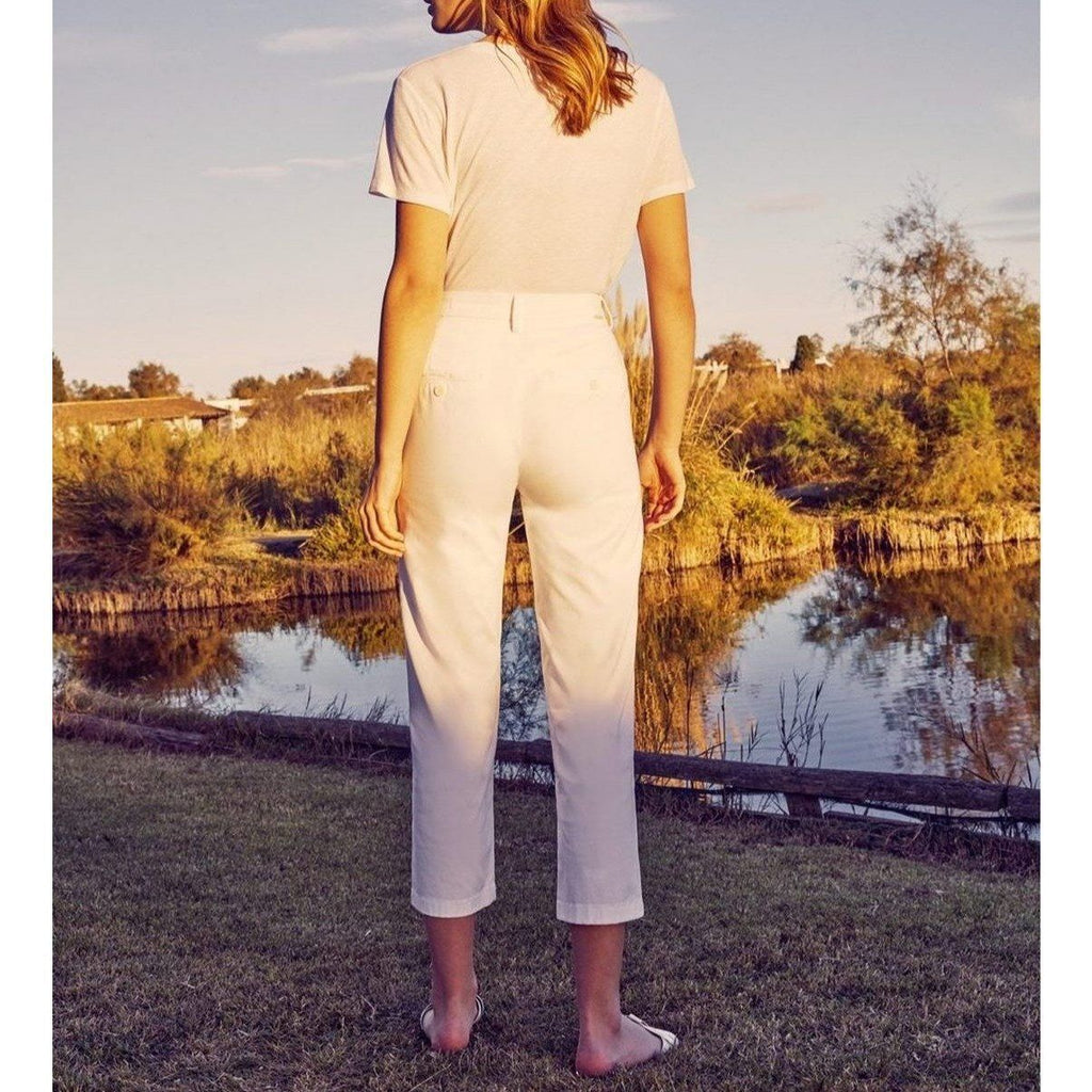Cropped Highwaist Chino Trousers Sandy Highwaist - White - Women