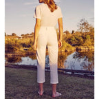 Cropped Highwaist Chino Trousers Sandy Highwaist - White - Women