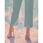 Highwaist Cropped Sandyhigh Chino Pants - Aqua - Women's