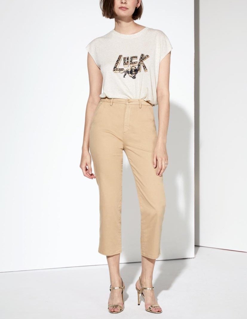 Pantalon Chino Highwaist Cropped Sandy Highwaist Cropped - Beige - Femme