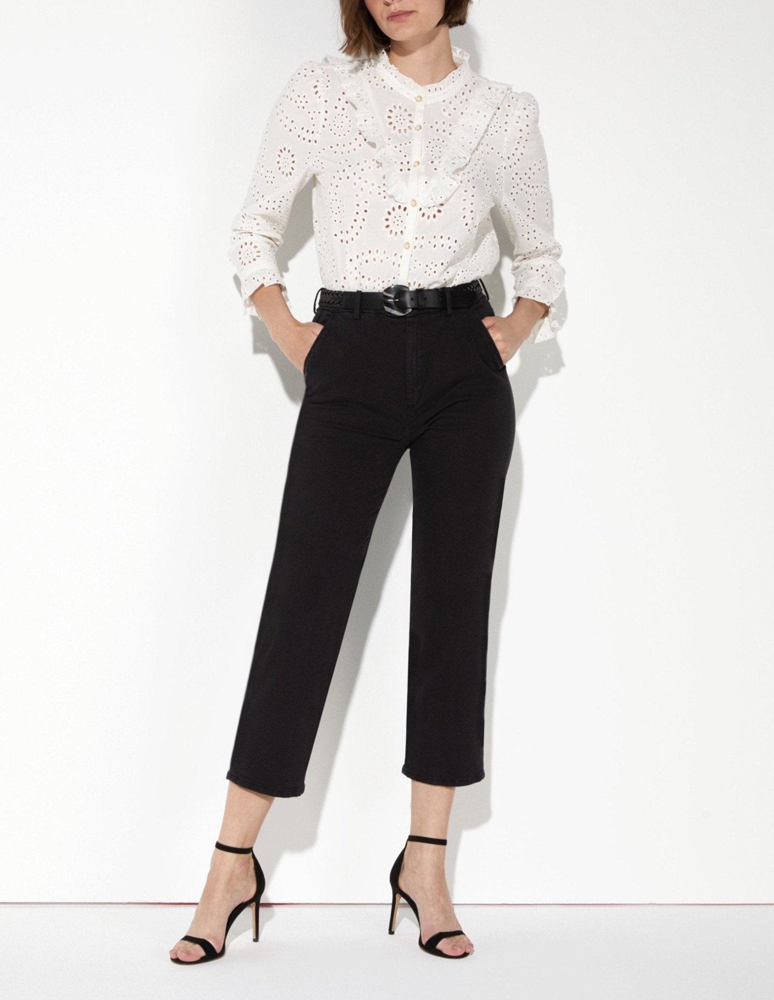 Pantalon Chino Highwaist Cropped Sandy Highwaist Cropped - Black - Femme