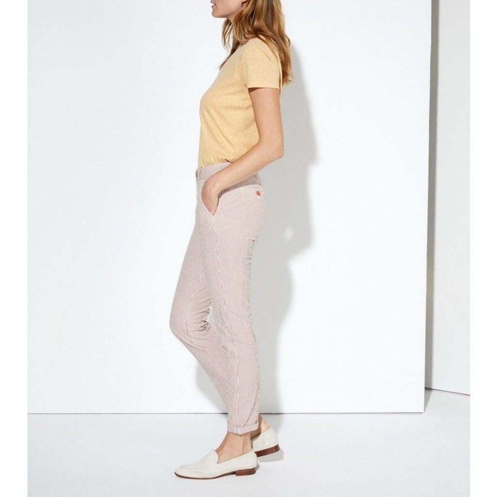 Sandy Fancy Chino Pants - Orange Stripes - Women