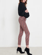 Sandy Printed Skinny Chino Pants - Red Tiles - Women's