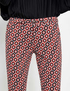 Sandy Printed Skinny Chino Pants - Red Tiles - Women's