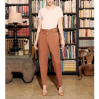 Cigarette Highwaist Avacolor Pants - Fired Brick
