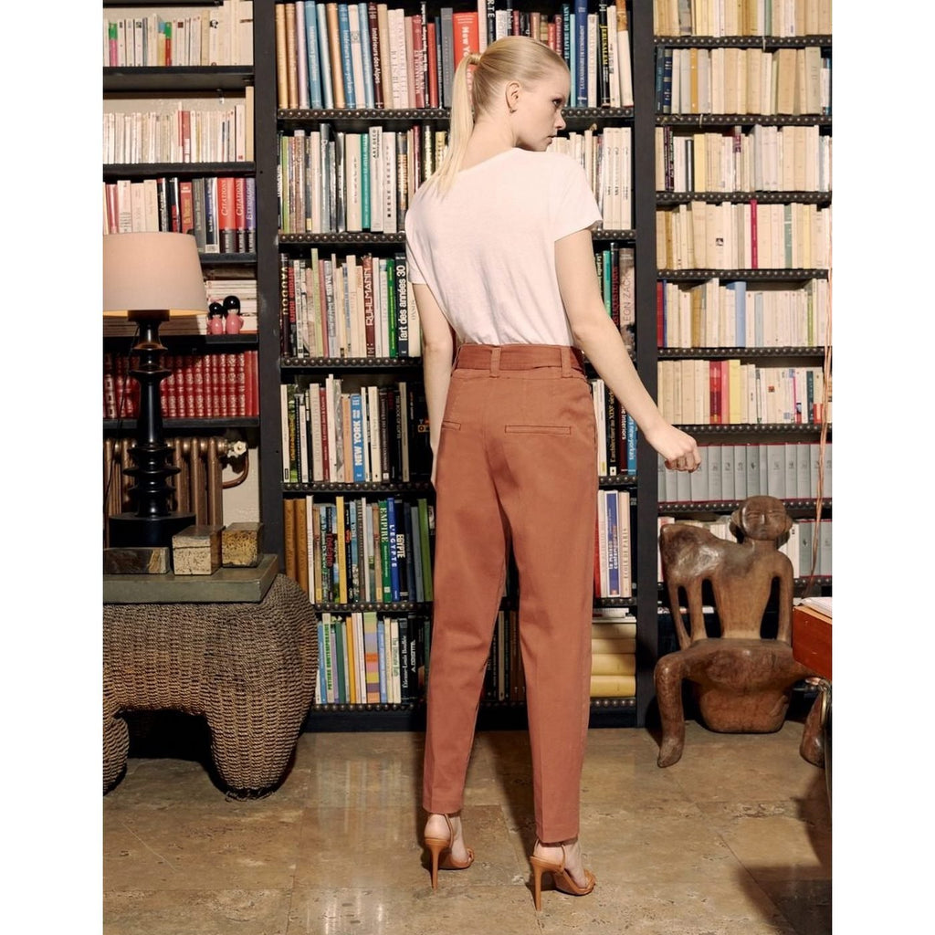 Cigarette Highwaist Avacolor Pants - Fired Brick