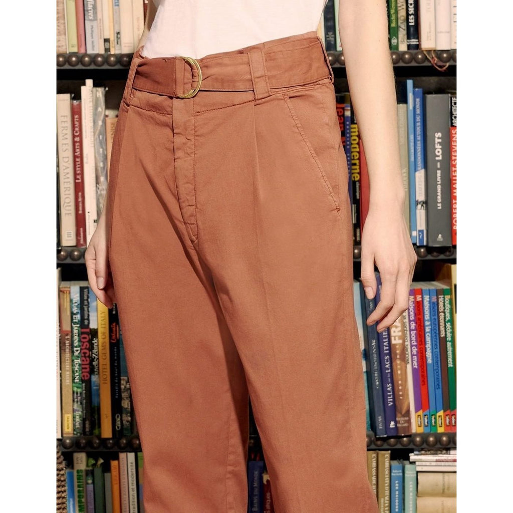 Cigarette Highwaist Avacolor Pants - Fired Brick