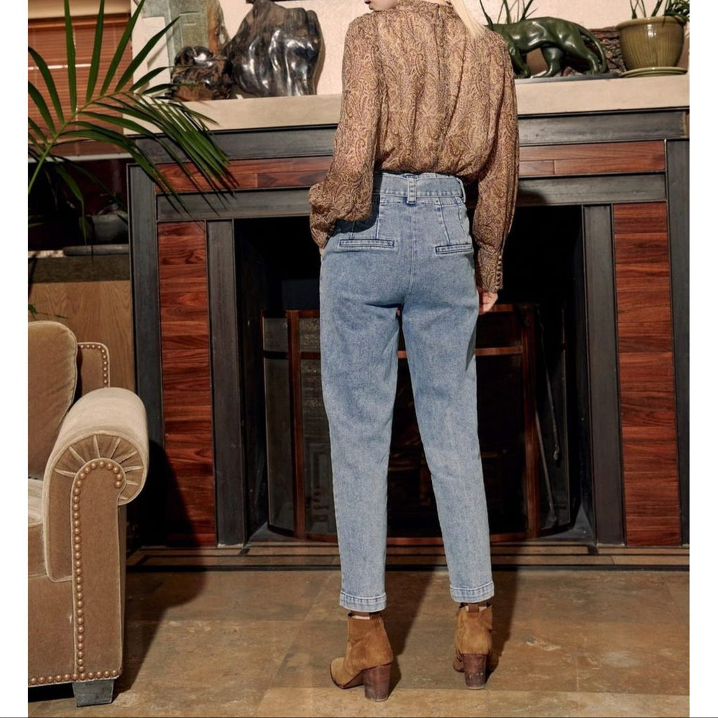 Pantalon Cigarette Highwaist Cropped Ava - Denim B-238 - Femme