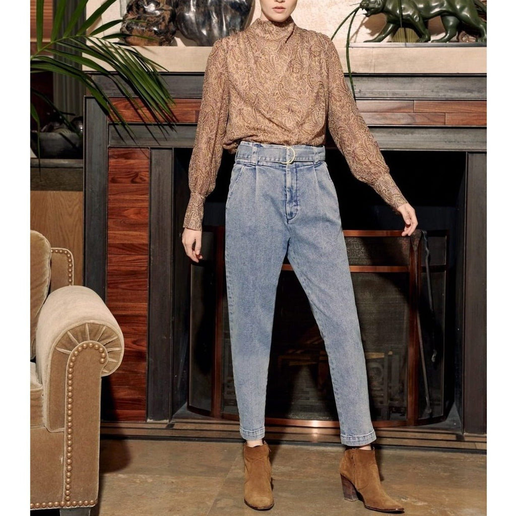 Pantalon Cigarette Highwaist Cropped Ava - Denim B-238 - Femme