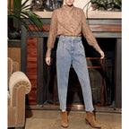 Pantalon Cigarette Highwaist Cropped Ava - Denim B-238 - Femme