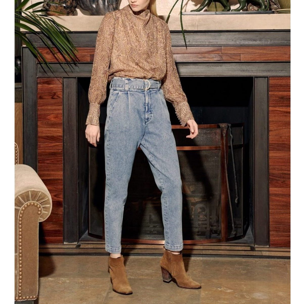 Pantalon Cigarette Highwaist Cropped Ava - Denim B-238 - Femme