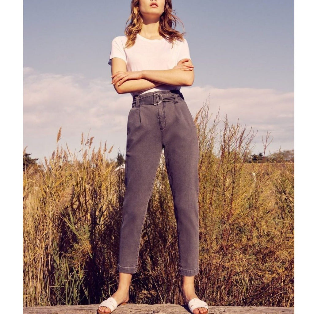 Pantalon Cigarette Highwaist Cropped Ava - Denim Grey - Femme
