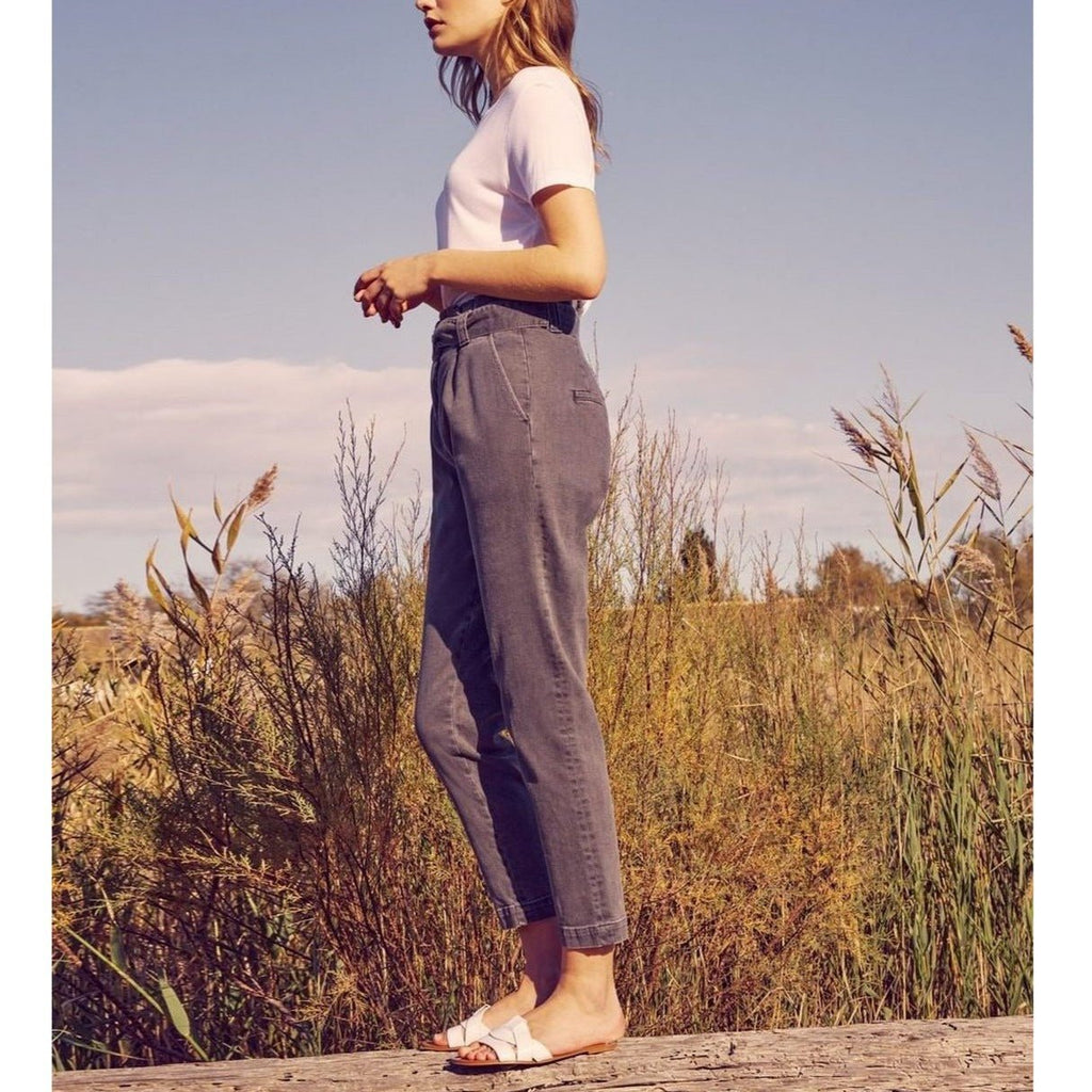 Pantalon Cigarette Highwaist Cropped Ava - Denim Grey - Femme