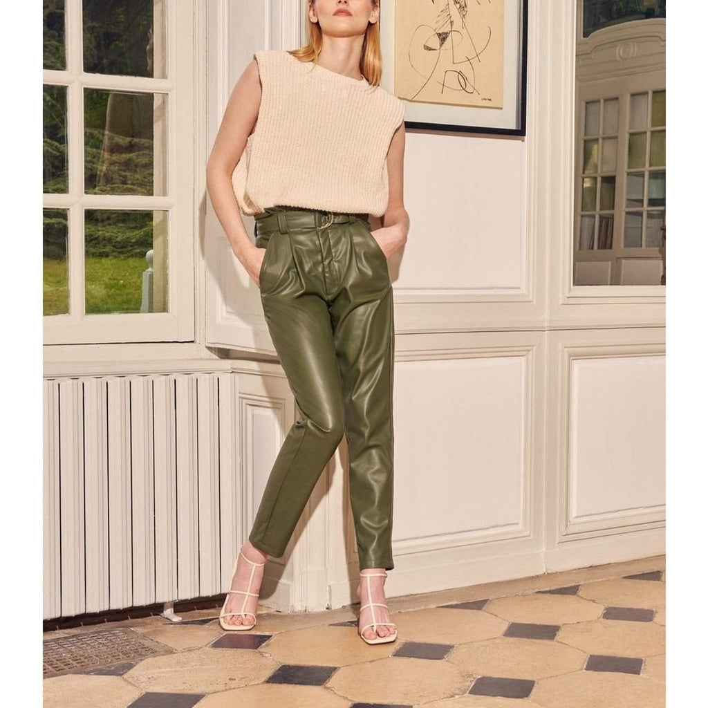 Pantalon Cigarette Highwaist Cropped Ava Rock - Army - Femme