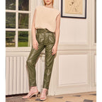 Pantalon Cigarette Highwaist Cropped Ava Rock - Army - Femme