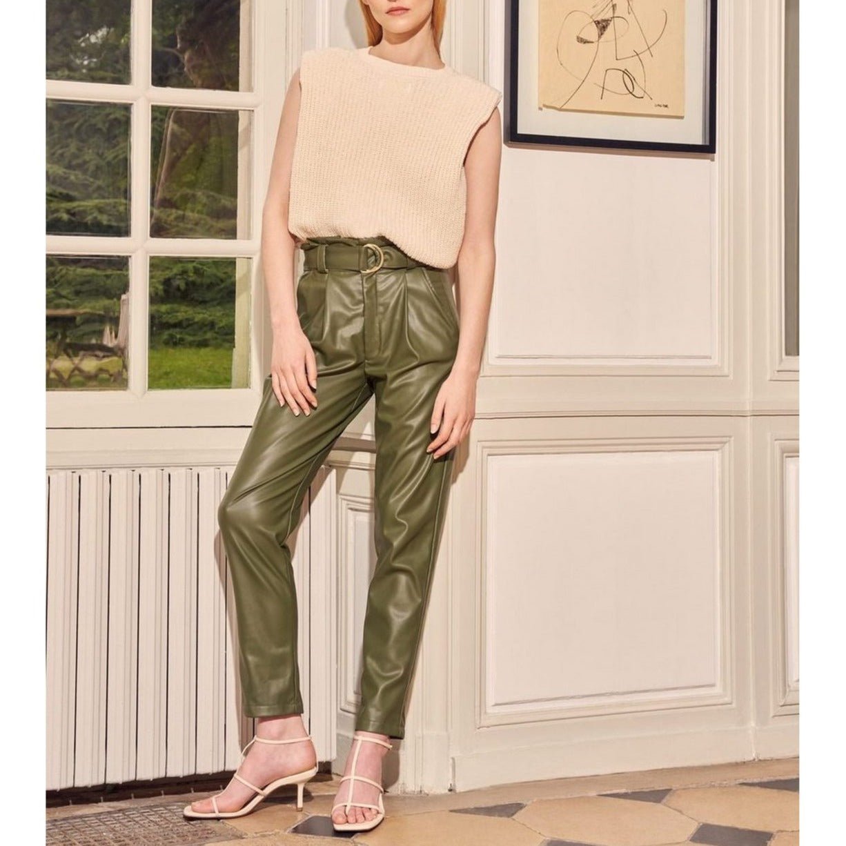 Pantalon Cigarette Highwaist Cropped Ava Rock - Army - Femme