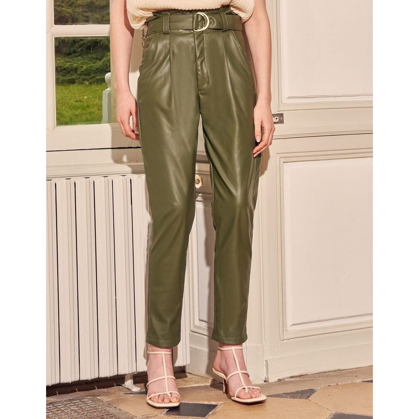Pantalon Cigarette Highwaist Cropped Ava Rock - Army - Femme