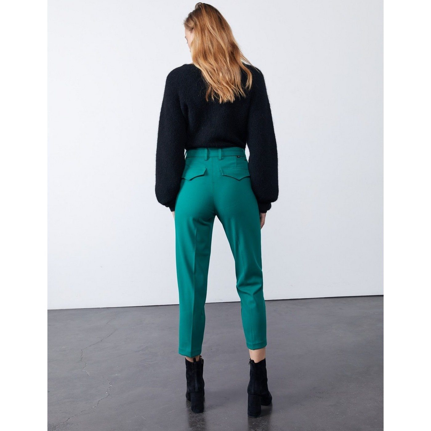 Pantalón pitillo Highwaist London Color - Verde esmeralda - Mujer