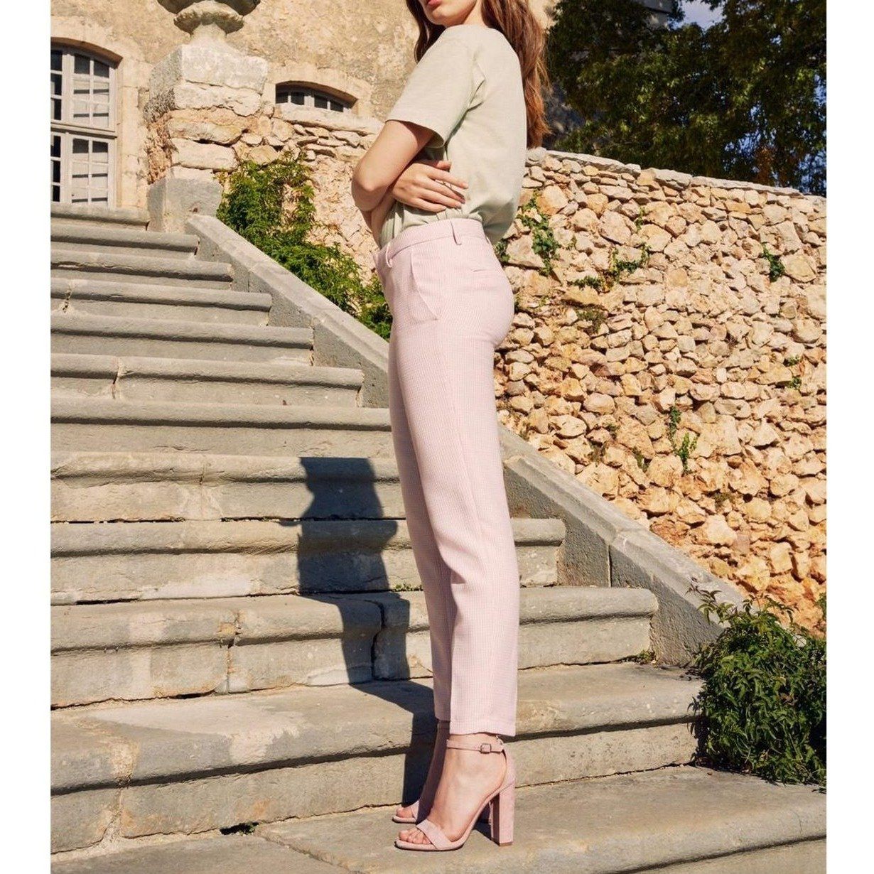 Pantalón Cigarette Liv Fancy - Baby Pink Tiles - Mujer