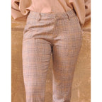Liv Fancy Cigarette Trousers - Golden Tartan - Women's