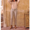Liv Fancy Cigarette Trousers - Golden Tartan - Women's