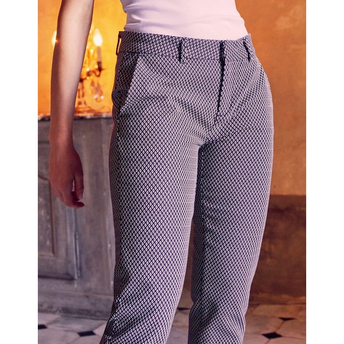 Liv Fancy Cigarette Trousers - Red Diamond - Women
