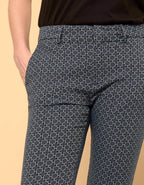Cigarette Lizzy Fancy Navy Flow Trousers