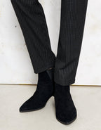 Cigarette Lizzy Fancy Ribbon Trousers - Gray Check - Women's