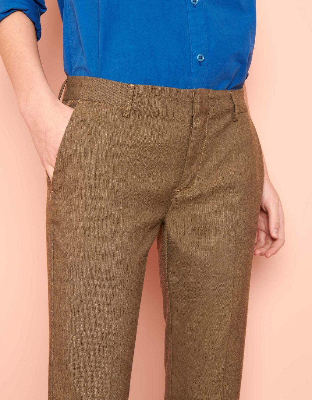 Pantalon Cigarette Lizzy Fancy - Twill Grege - Femme