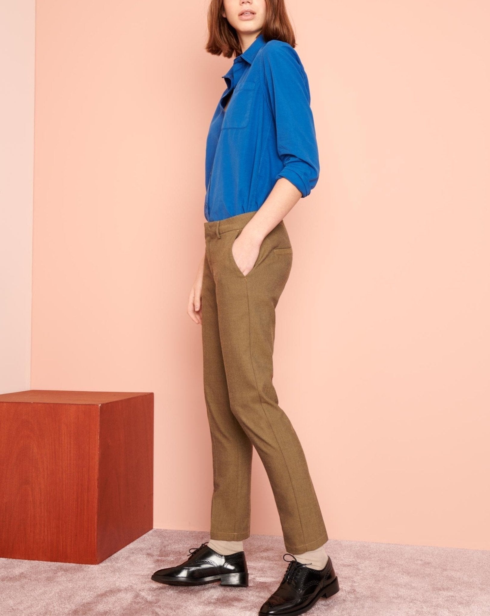 Pantalon Cigarette Lizzy Fancy - Twill Grege - Femme