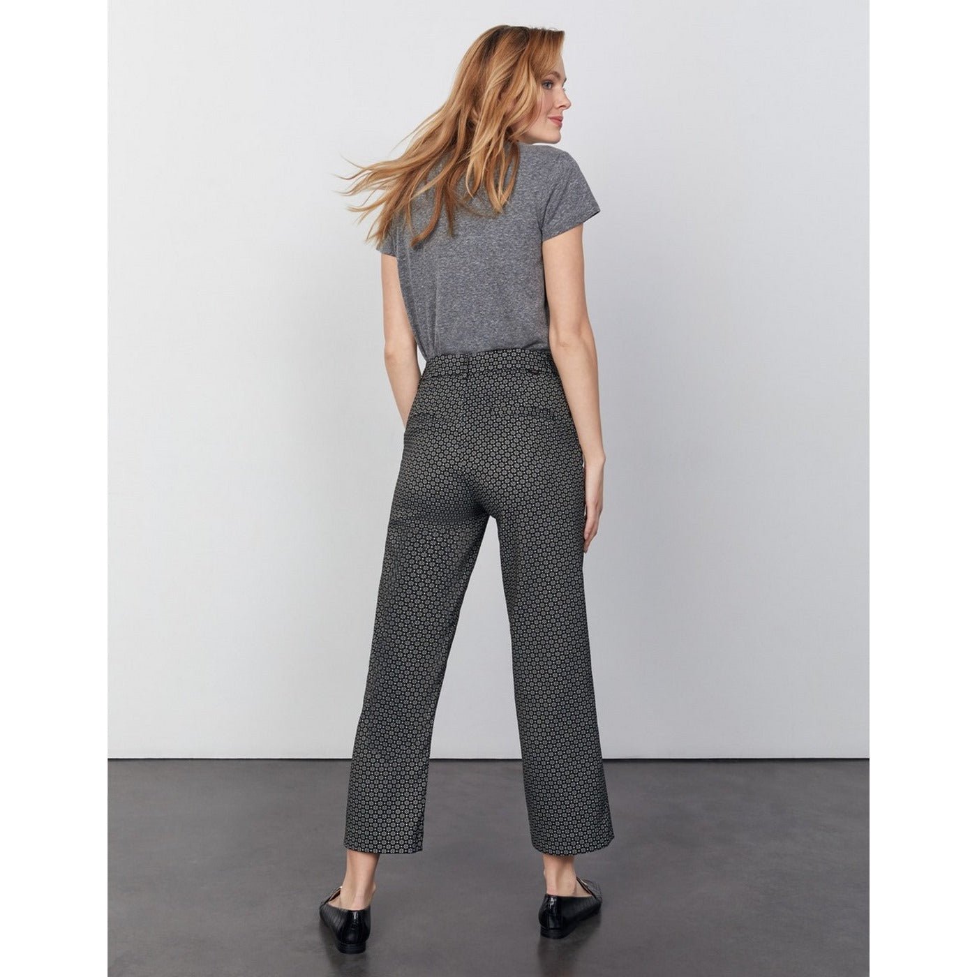 Reiko - Pantalón Laryfancy recortado recto tipo cigarrillo - Black Daisy - Mujer