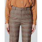 Pantalón Laryfancy pitillo recto y capri - Cuadros camel - Mujer