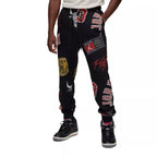 Jordan Essential Track Pants - Black and Red - Men's Textile Pants