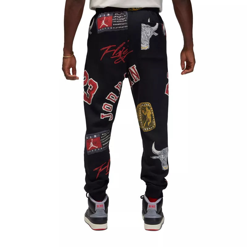 Jordan Essential Track Pants - Black and Red - Men's Textile Pants