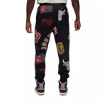 Jordan Essential Track Pants - Black and Red - Men's Textile Pants